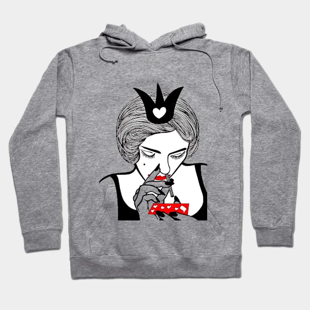 Queen Of Hearts Hoodie by FUN ART